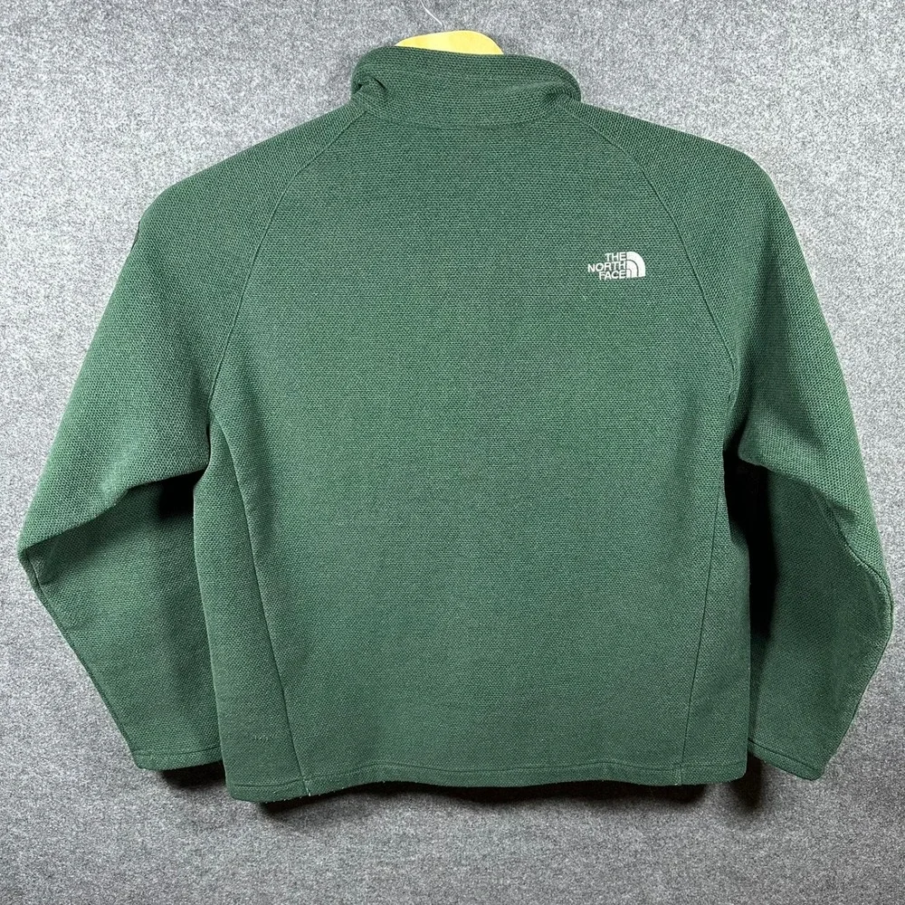 The North Face Green Textured Fleece 1/2 Zip‎ Pullover Men's XL Jacket Polartec